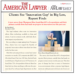 American Lawyer - Clients See 'Innovation Gap' in Big Law, Report Finds